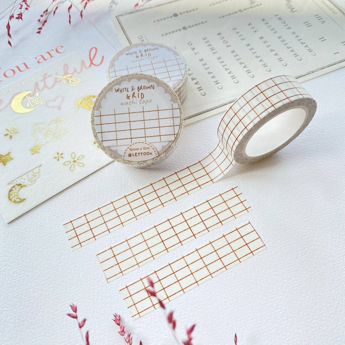 Washi Tape – Quadrillage brun