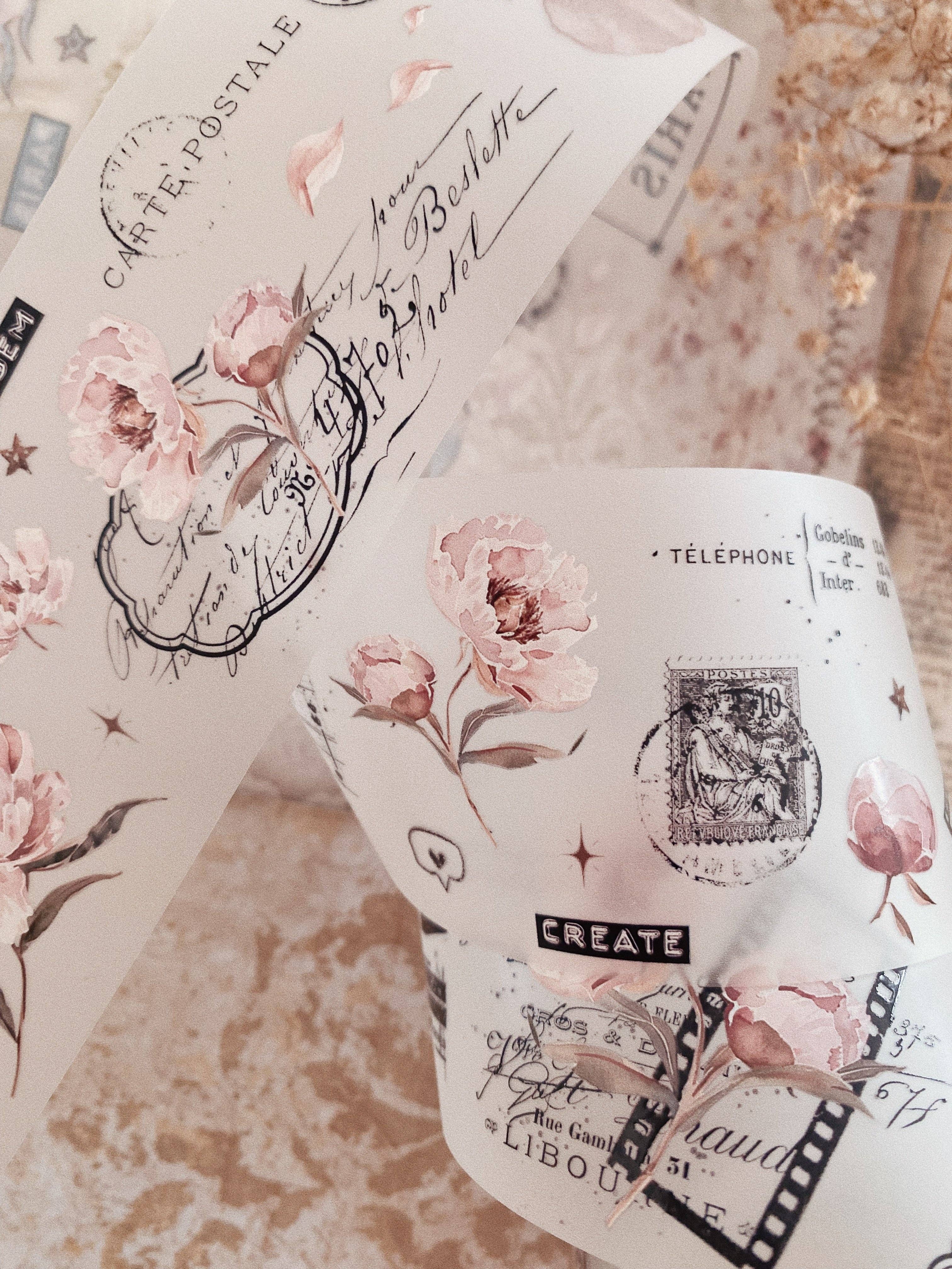 Ruban décoratif – Pivoines roses