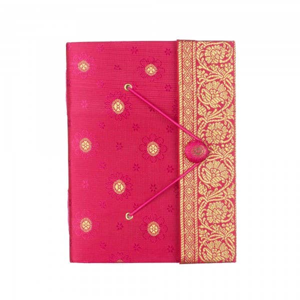Journal Sari fait main - Carnet de notes en tissu