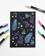 Fudenosuke Pastel pour papier noir, set de 6