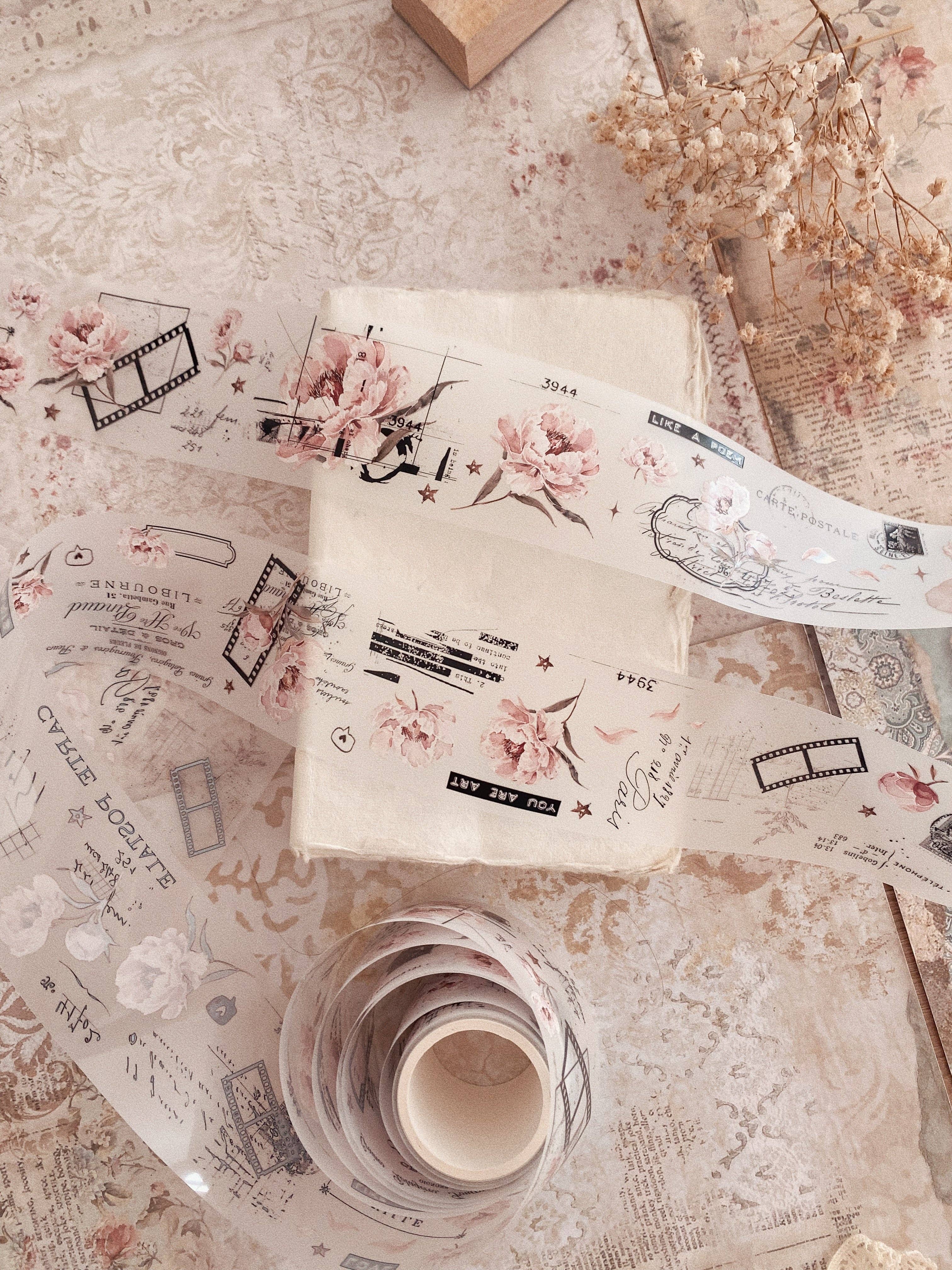 Ruban décoratif – Pivoines roses