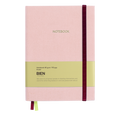 Carnet en coton/satin rose clair