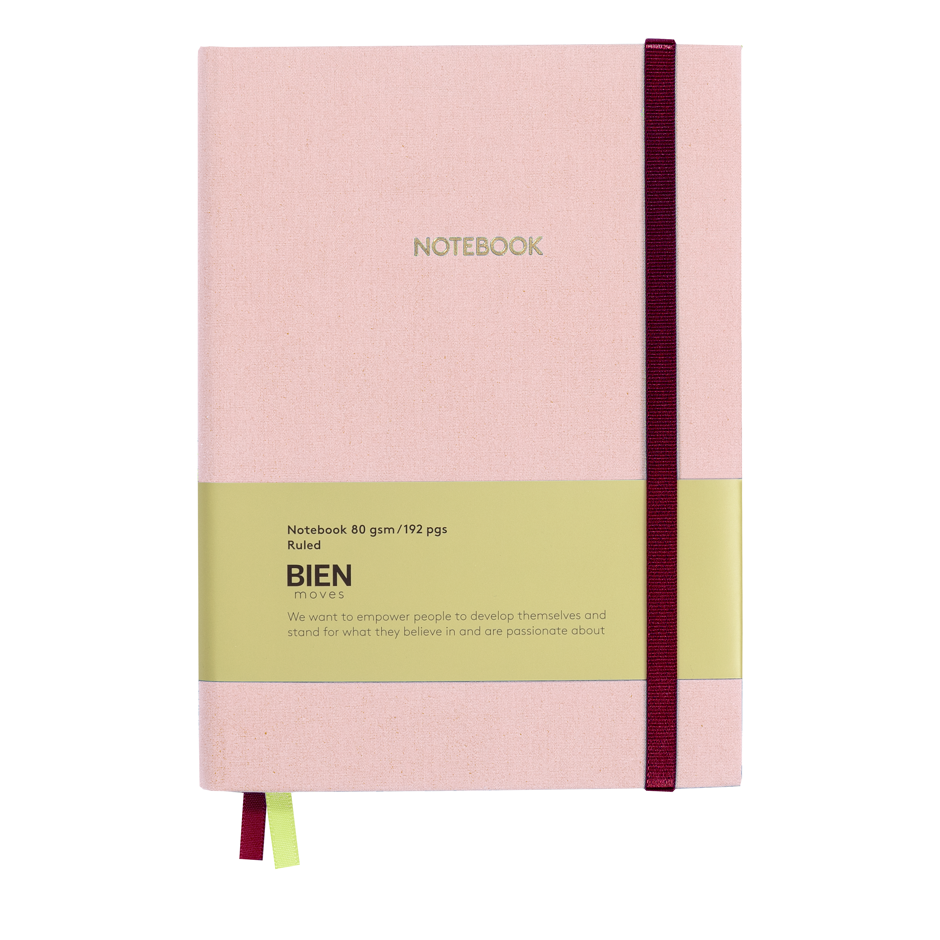 Carnet en coton/satin rose clair