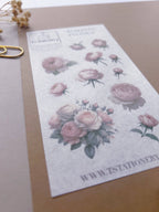 Feuille d'autocollants washi "Pivoines romantiques"