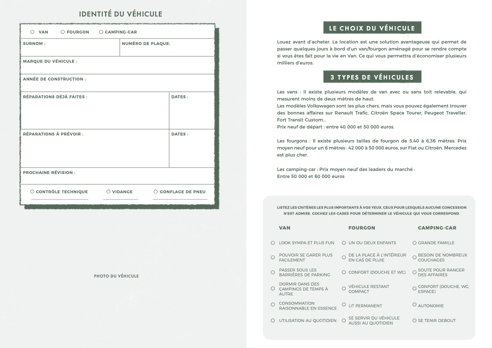 VanLife, Carnet de Voyage (Langue française)