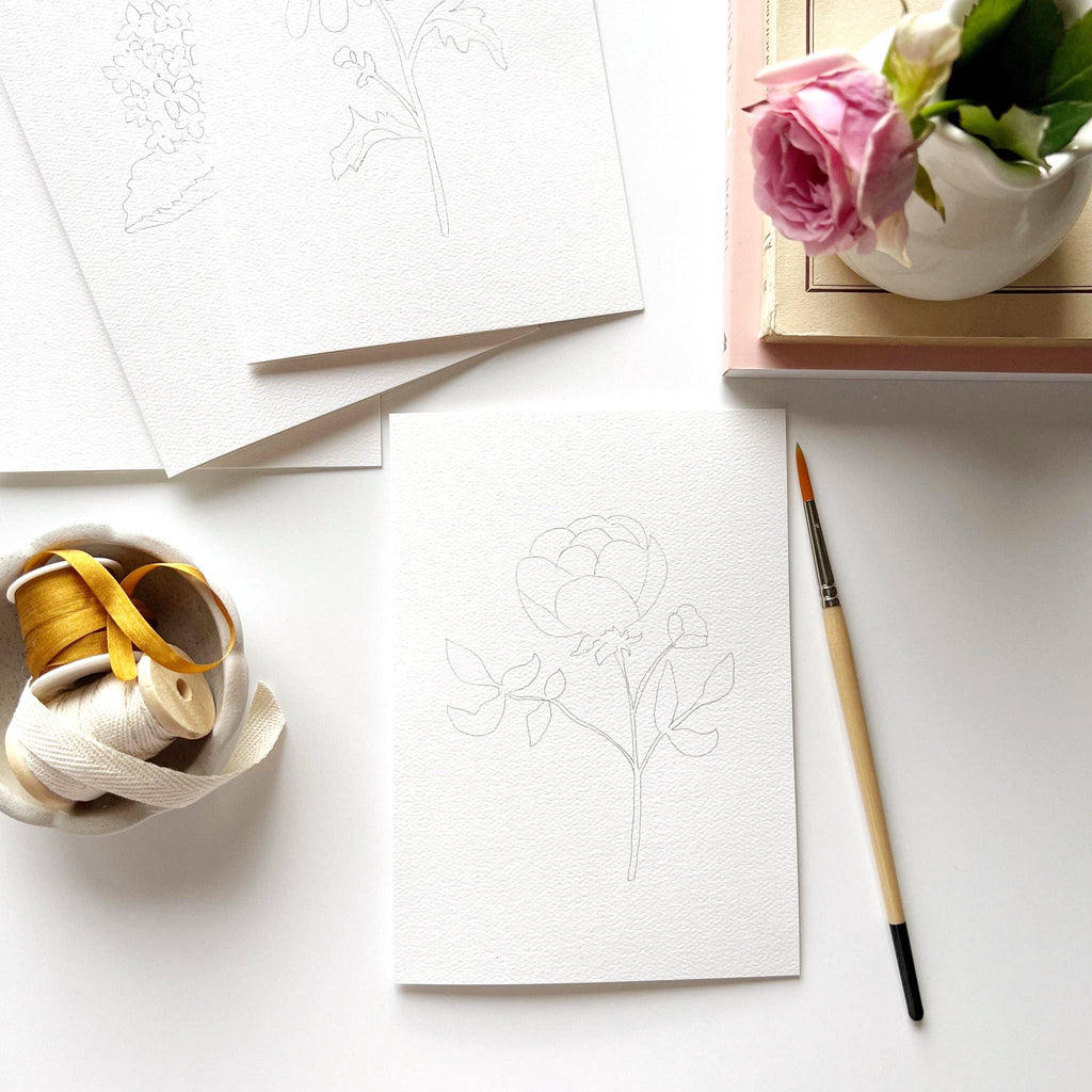Cartes à peindre avec fleurs de jardin
