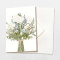 Carte pliable bouquet de fleurs bleu avec enveloppe