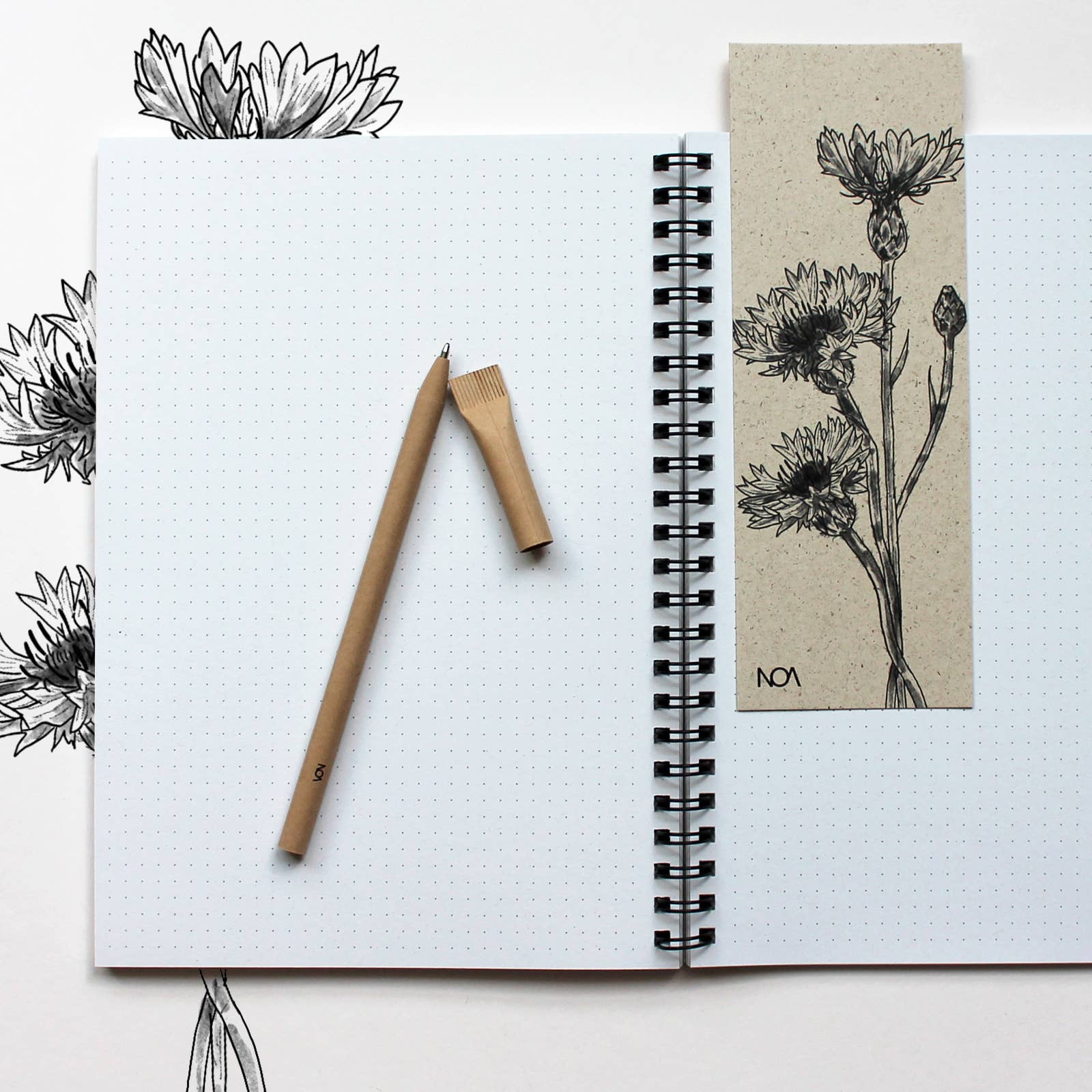 Marque-page en papier Bleuet