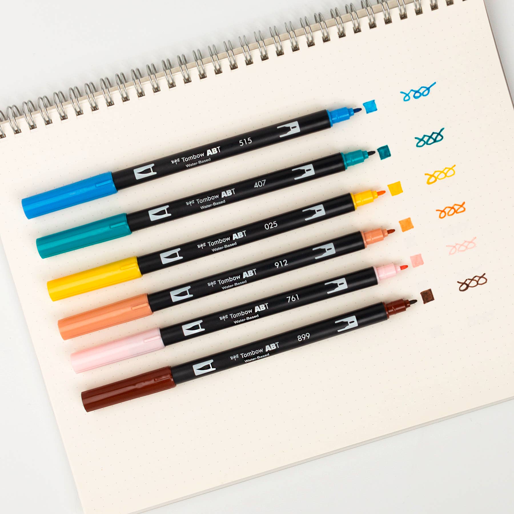 Ensembles de mangas (ensemble de 6 stylos à double pointe ABT + pinceau réservoir d'eau)