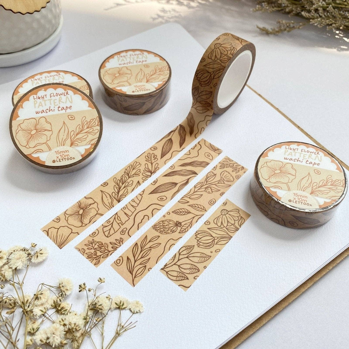 Ruban washi - motif floral