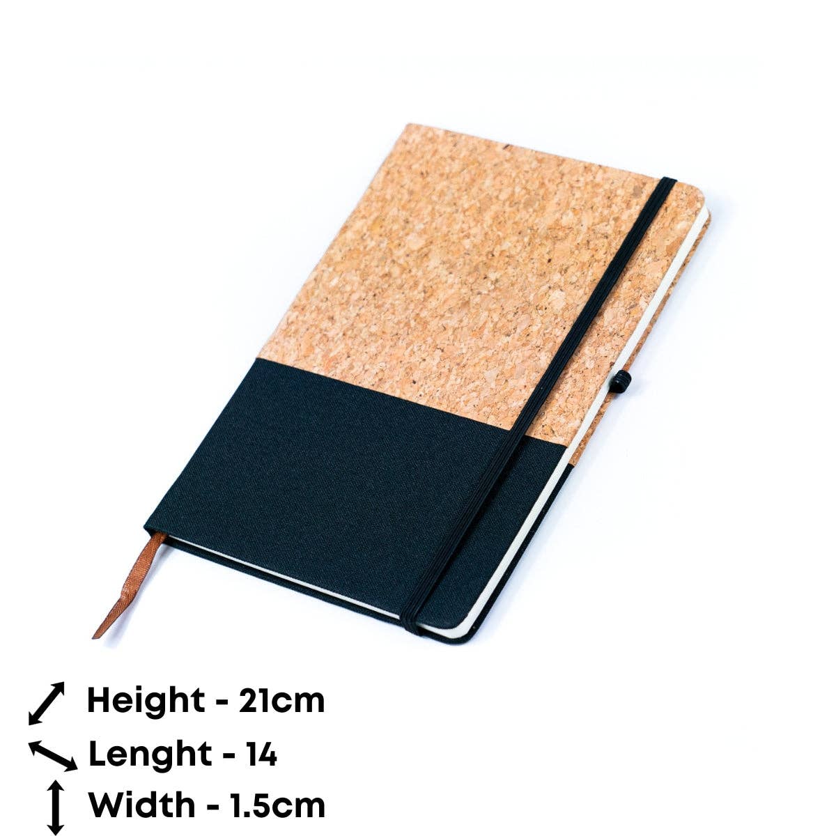 Carnet Fusion en toile et liège en noir, gris, bleu et gris