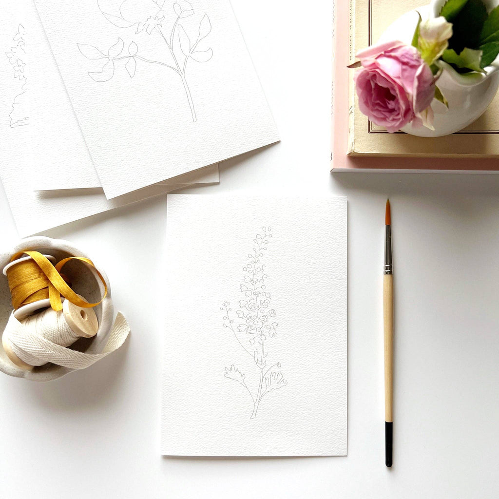 Cartes à peindre avec fleurs de jardin