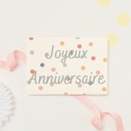 Carte anniversaire – Motif confettis