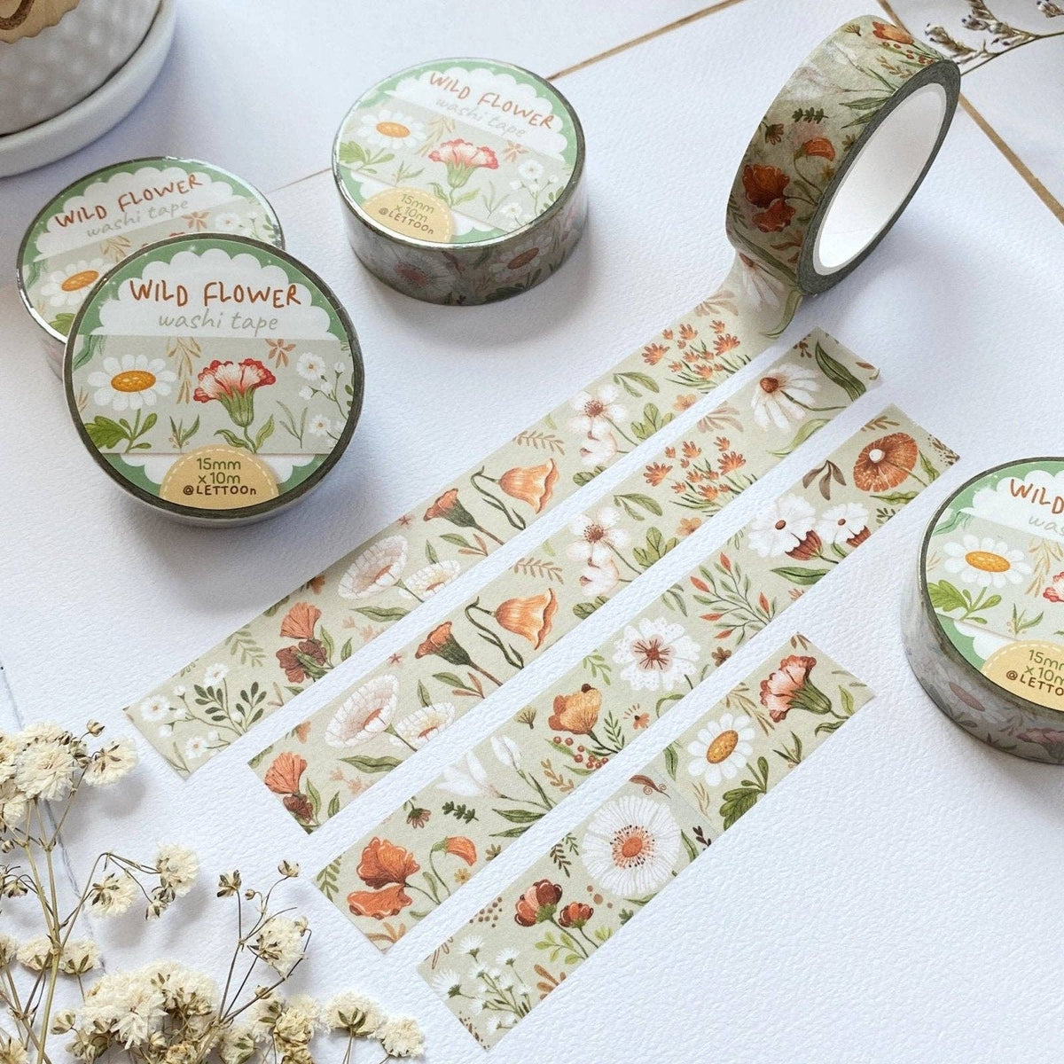 Ruban washi - Fleur sauvage
