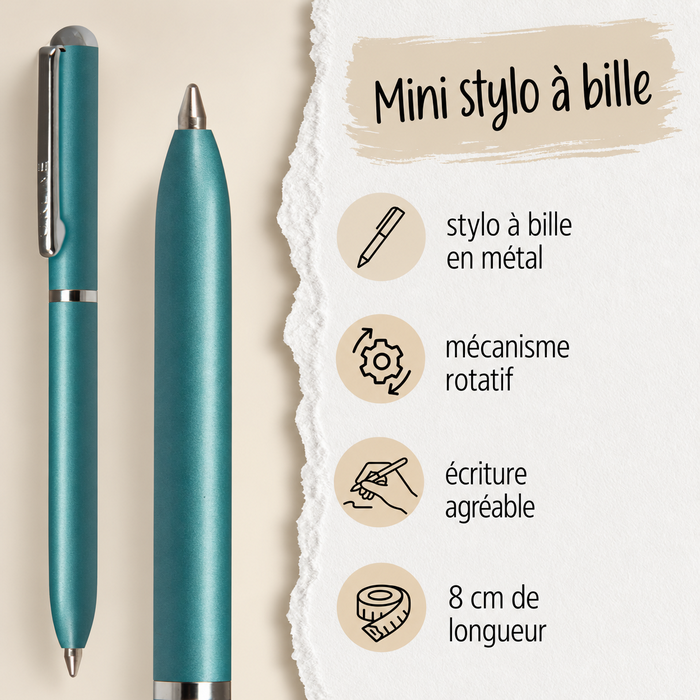Stylo-bille mini porte-monnaie, turquoise