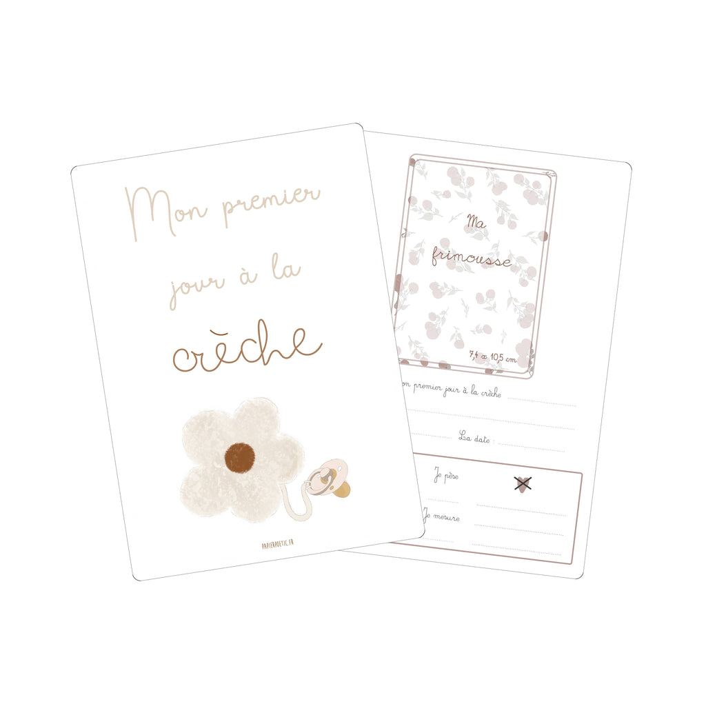 Cartes Souvenirs de Crèche “Fleur"
