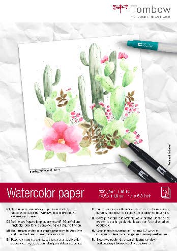 Bloc de papier aquarelle DIN A6 (10,5 x 14,8 cm)