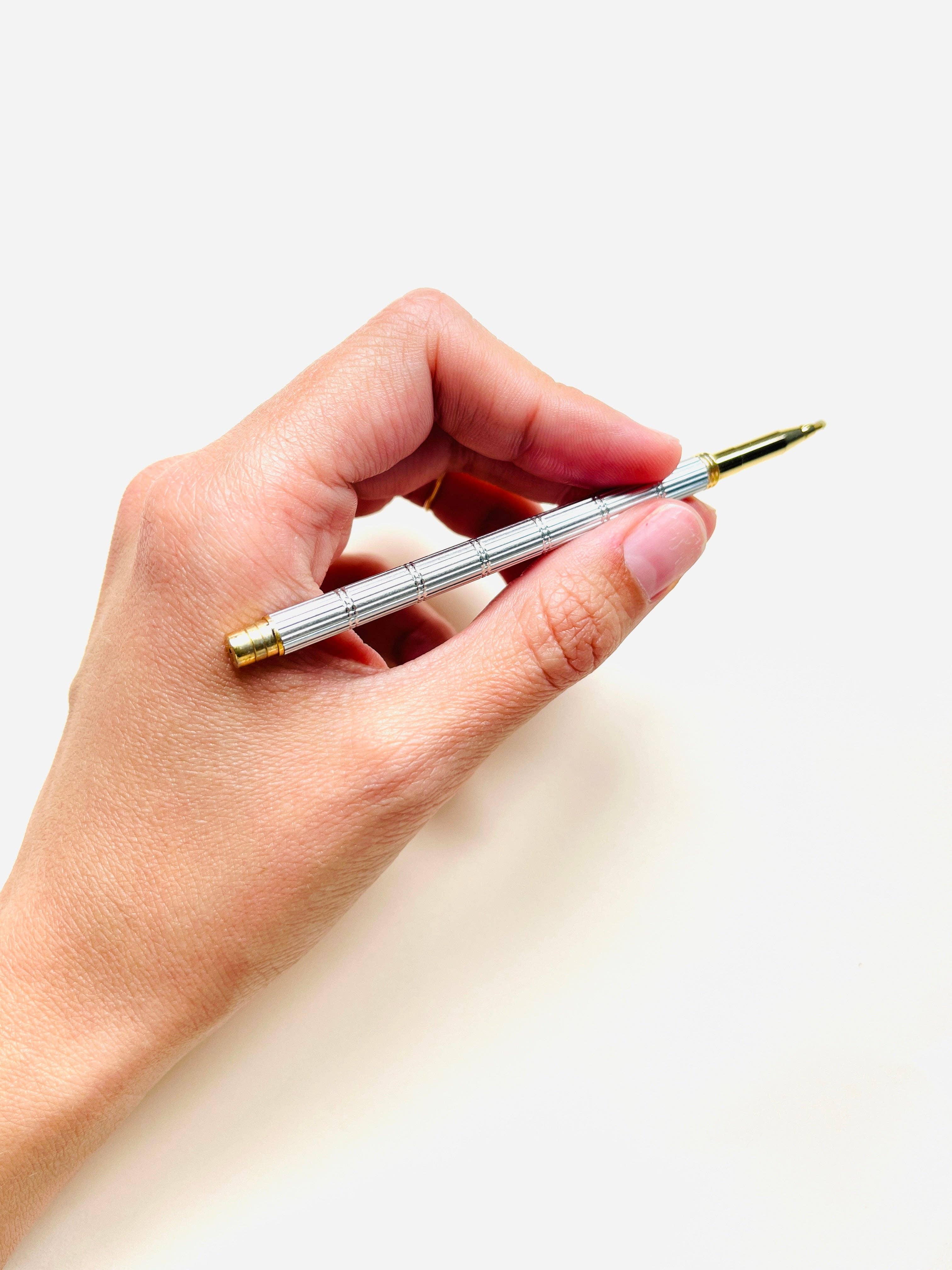 STYLO LIGNE DOUBLE ARGENT
