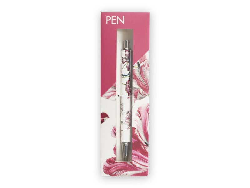 Stylo bille rechargeable dans boîte, Merian, Trois tulipes