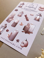 Feuille d'autocollants « Bougies d'automne »