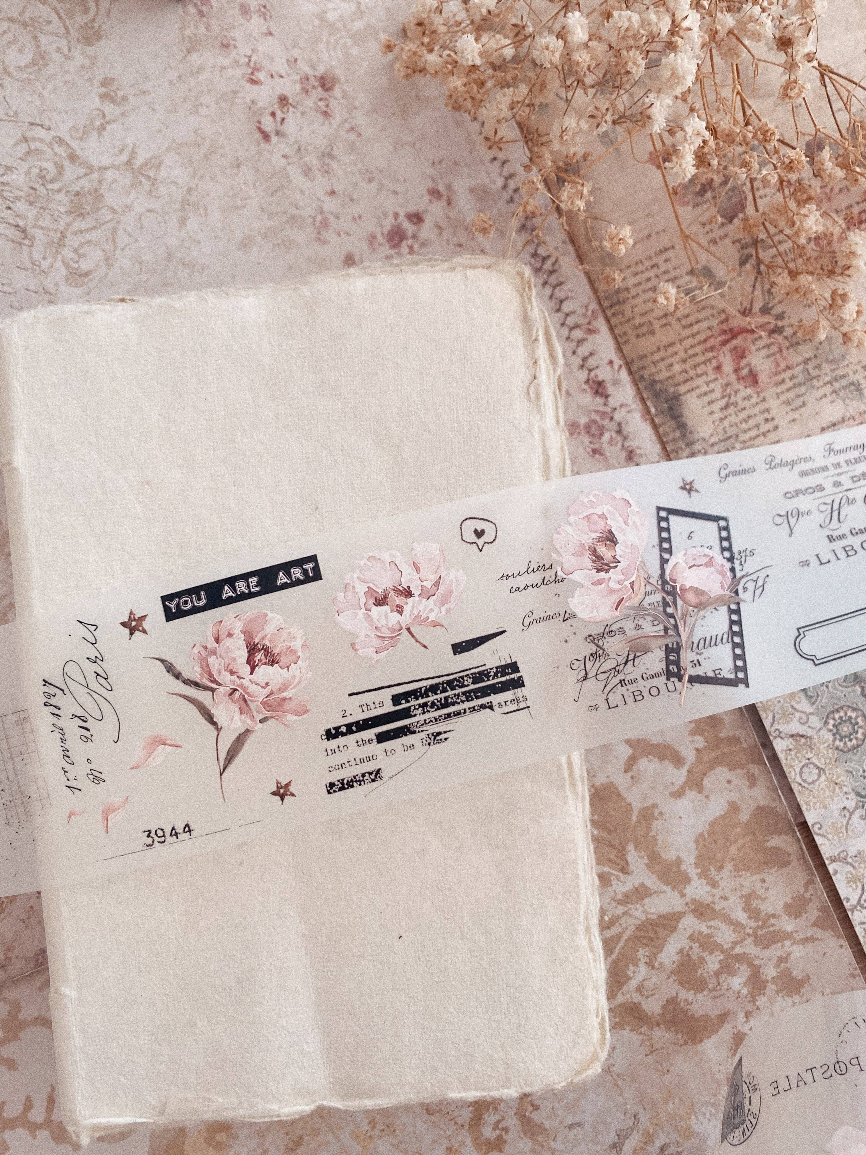 Ruban décoratif – Pivoines roses