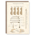 Carte musique – Histoire du violon, illustration vintage
