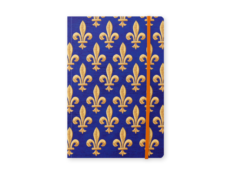 Carnet souple A5 avec motif fleur de lys