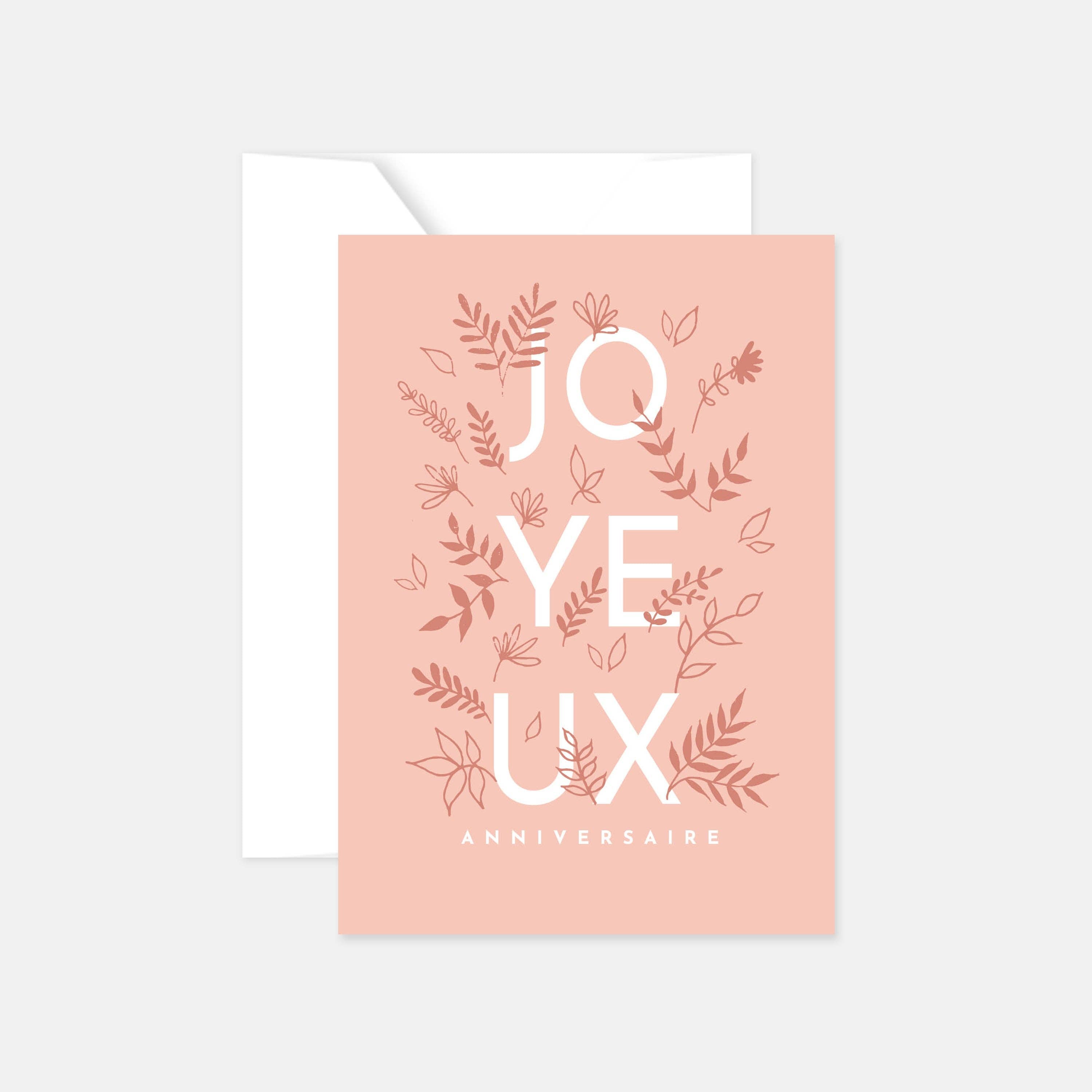 Carte Anniversaire - Végétal pêche