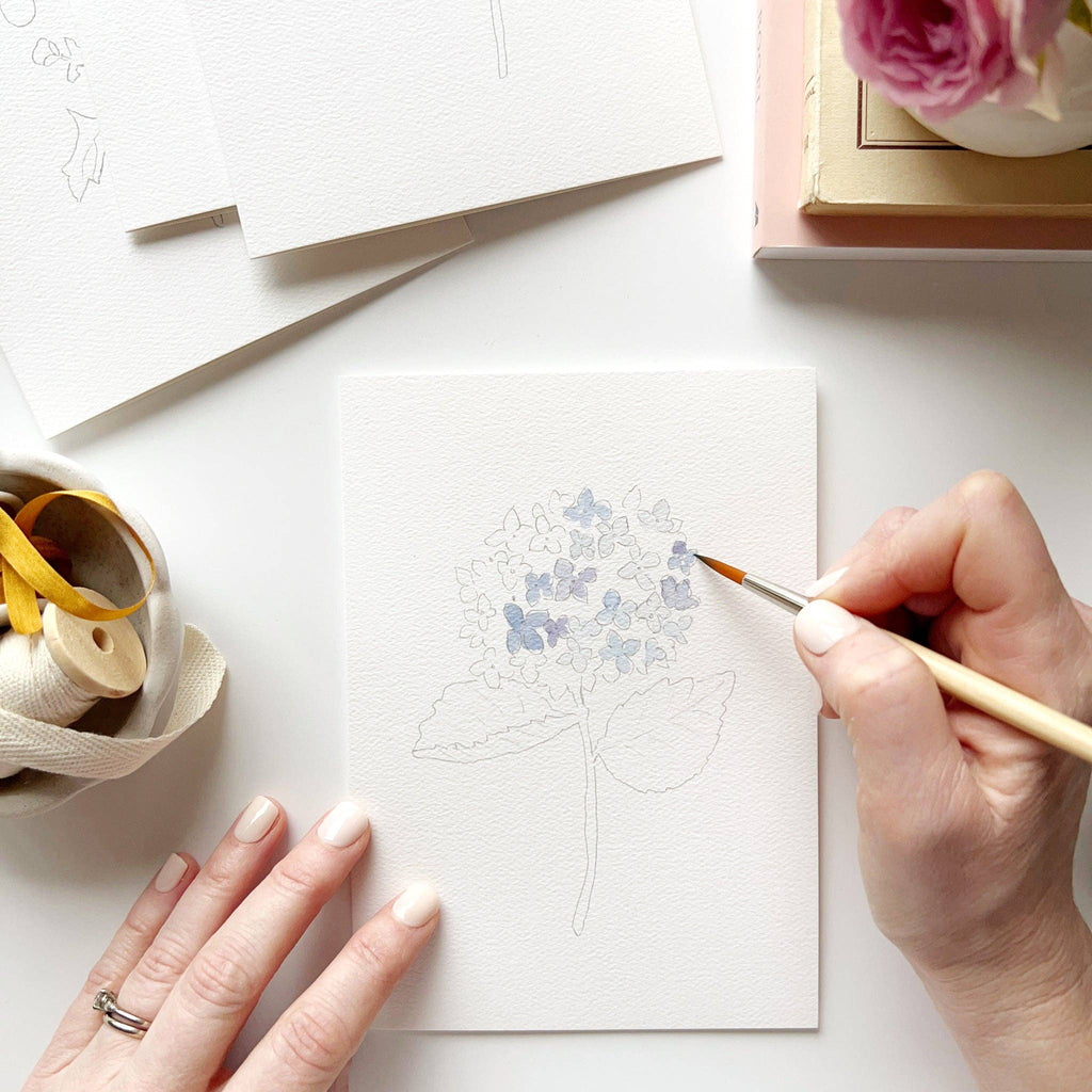 Cartes à peindre avec fleurs de jardin