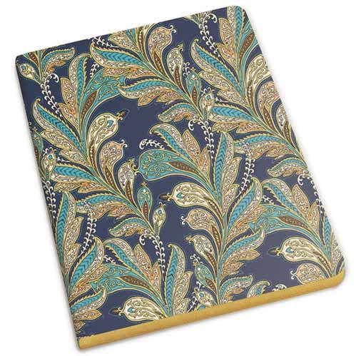 "BLUE PAISLEY" CARNET A6 AVEC DORURE À L'OR