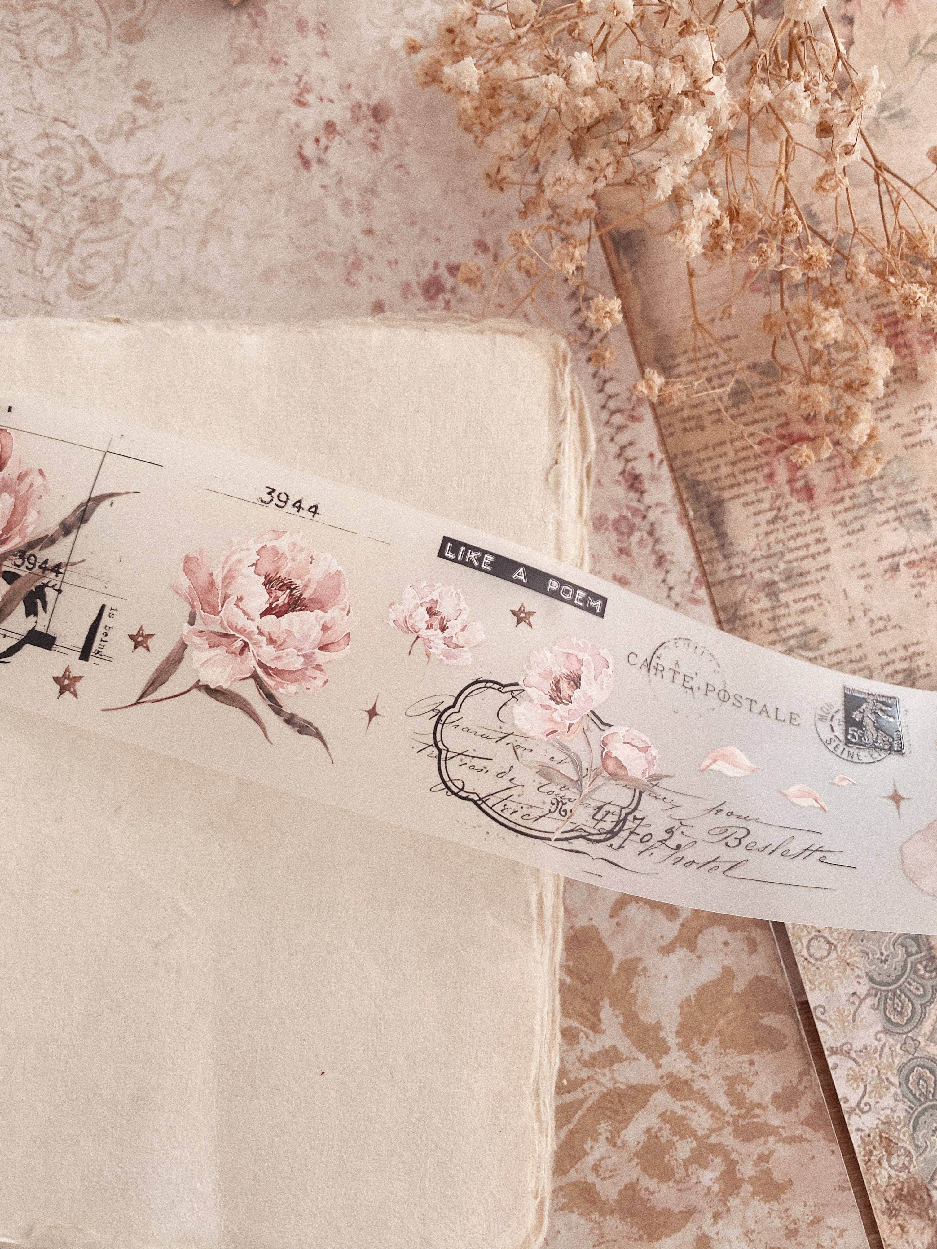 Ruban décoratif – Pivoines roses