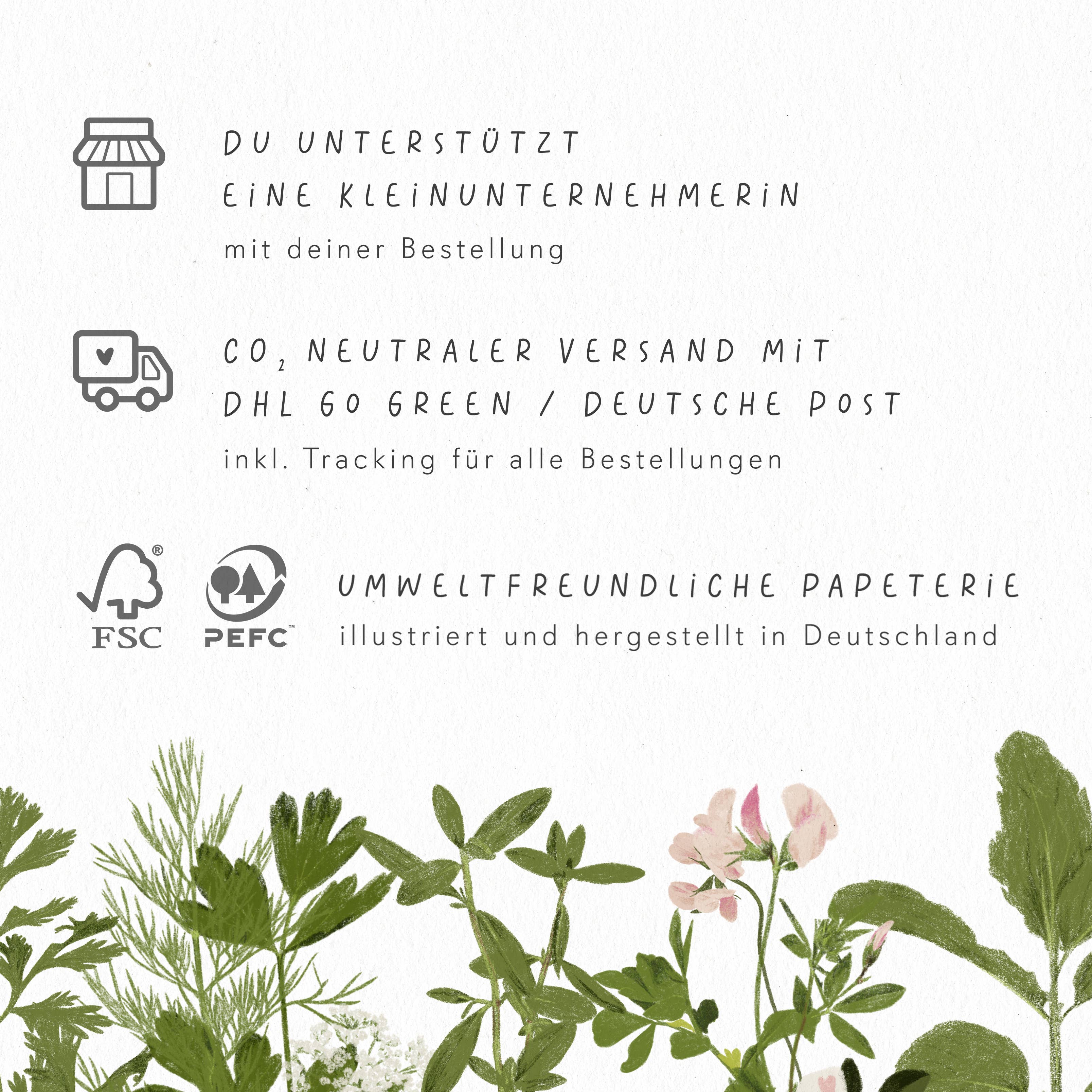 Carte postale de hamburger avec fleurs, certifiée FSC