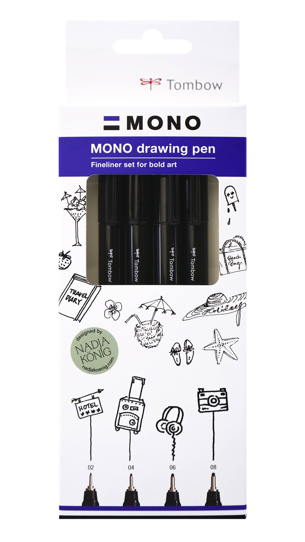 Ensemble de stylos à dessin MONO Fineliner Tombow Bold