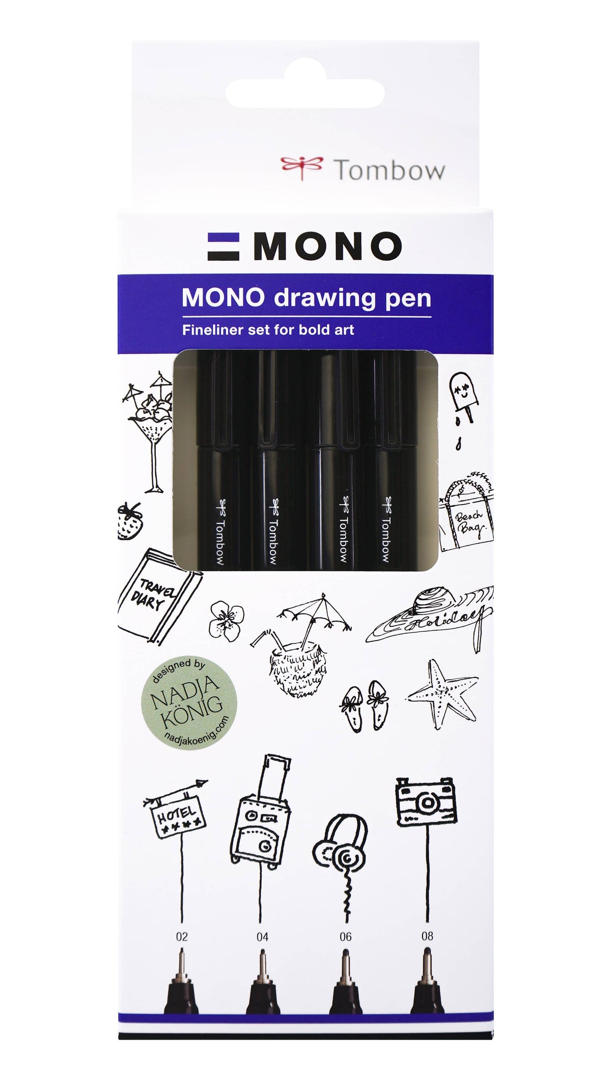 Ensemble de stylos à dessin MONO Fineliner Tombow Bold