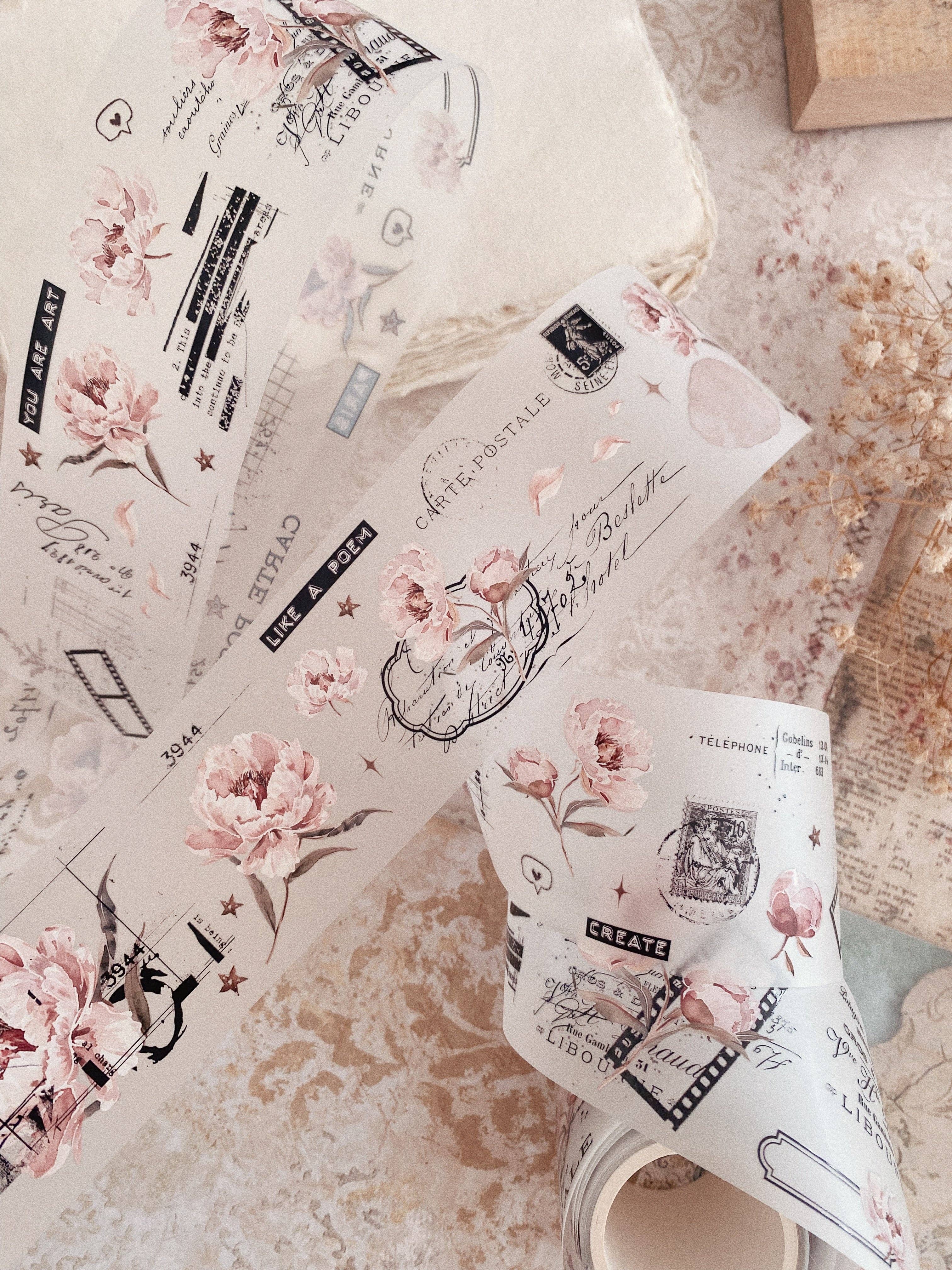 Ruban décoratif – Pivoines roses