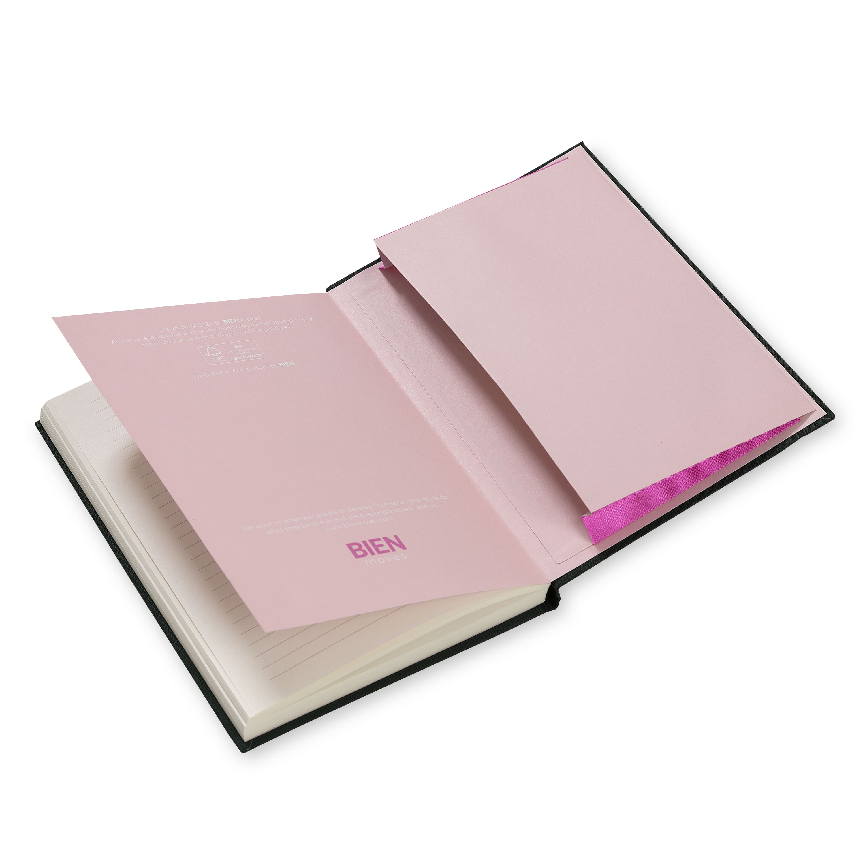Carnet de notes en coton/satin vert foncé