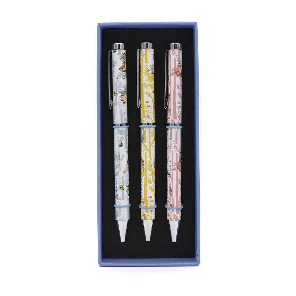 Stylos à bille Peter Rabbit Forest Picnic dans une boîte cadeau — Ensemble de 3 stylos