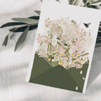 Carte postale enveloppe avec fleurs