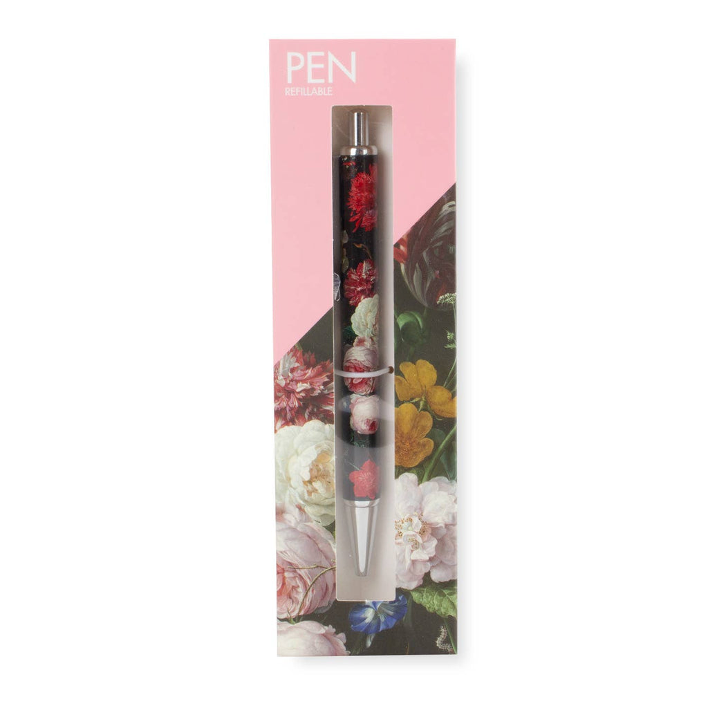 Stylo à bille rechargeable dans boîte cadeau, Fleurs, De Heem