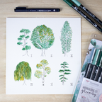 Ensemble d'aquarelle Verdure