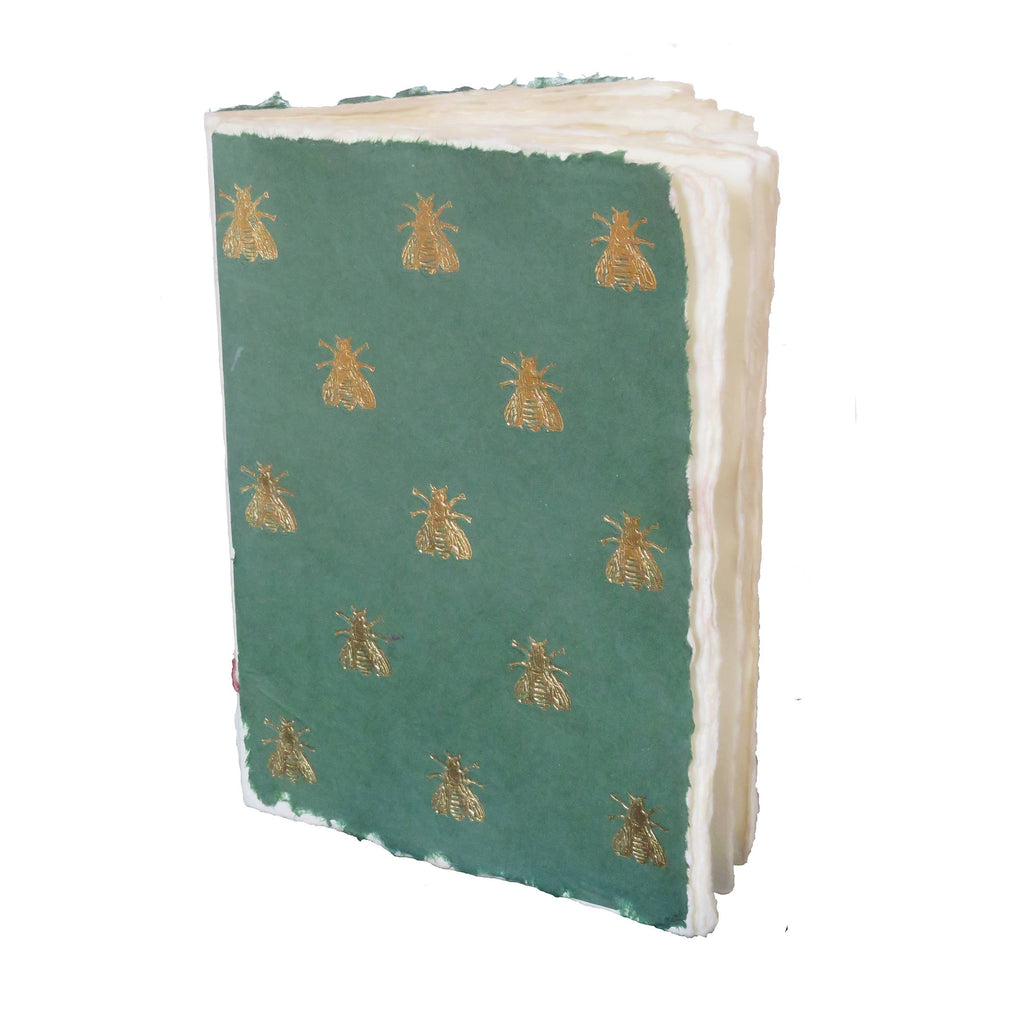Carnet en papier parchemin – Abeilles dorées