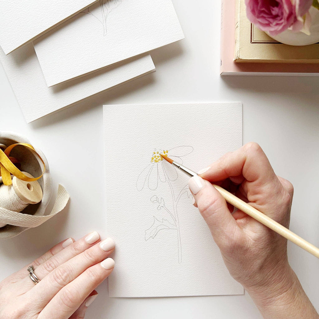 Cartes à peindre avec fleurs de jardin