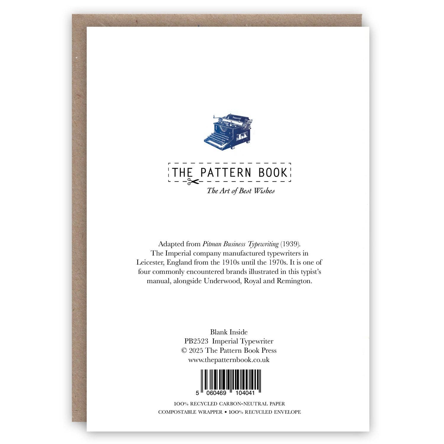 Carte de vœux Imperial Typewriter