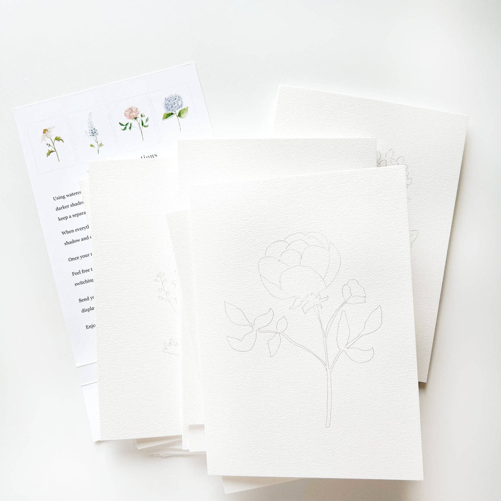 Cartes à peindre avec fleurs de jardin
