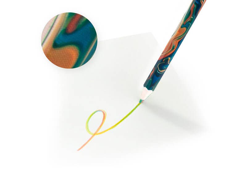Crayon multicolore - orange et vert
