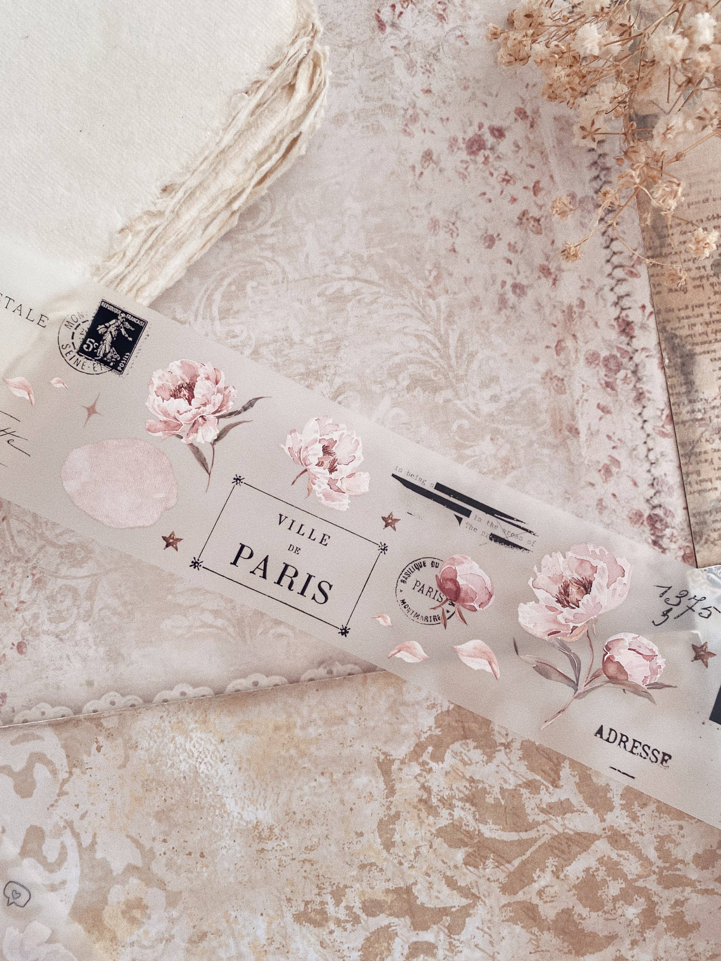 Ruban décoratif – Pivoines roses