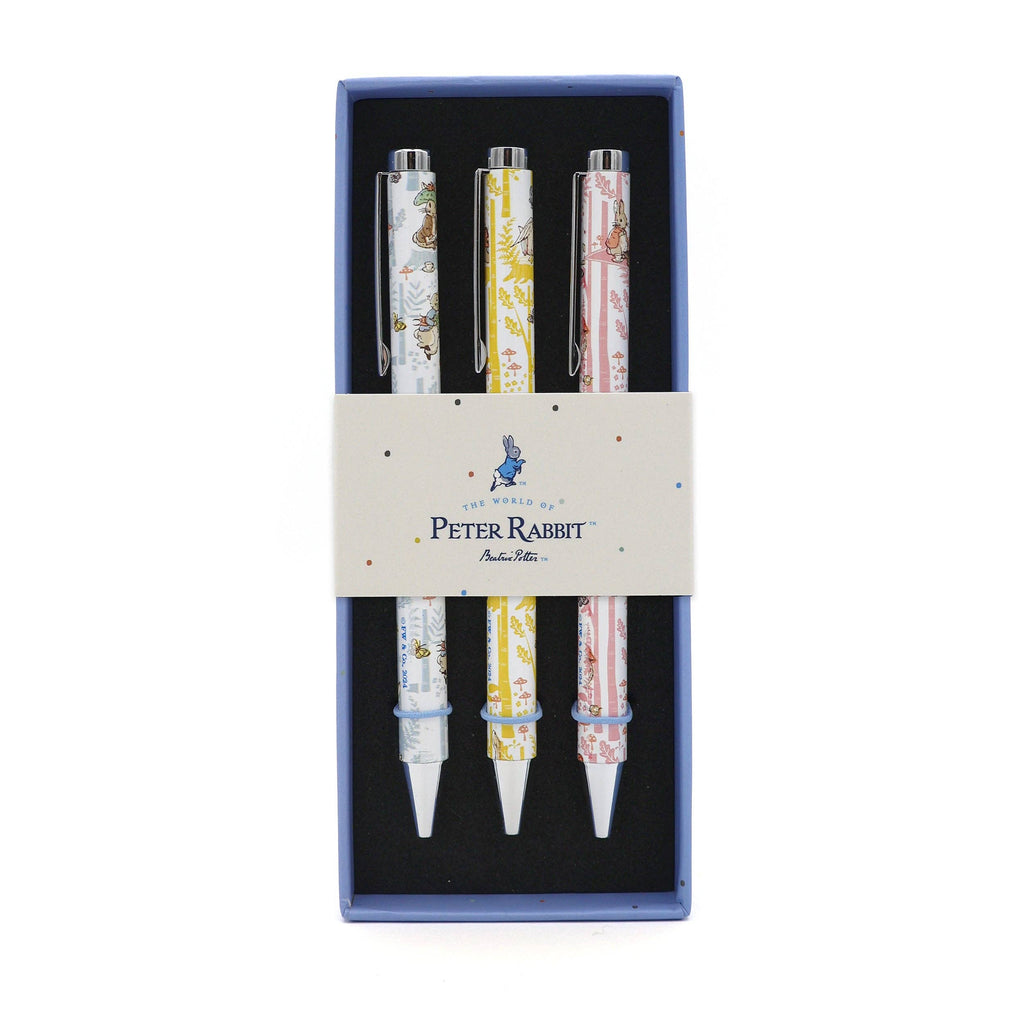 Stylos à bille Peter Rabbit Forest Picnic dans une boîte cadeau — Ensemble de 3 stylos
