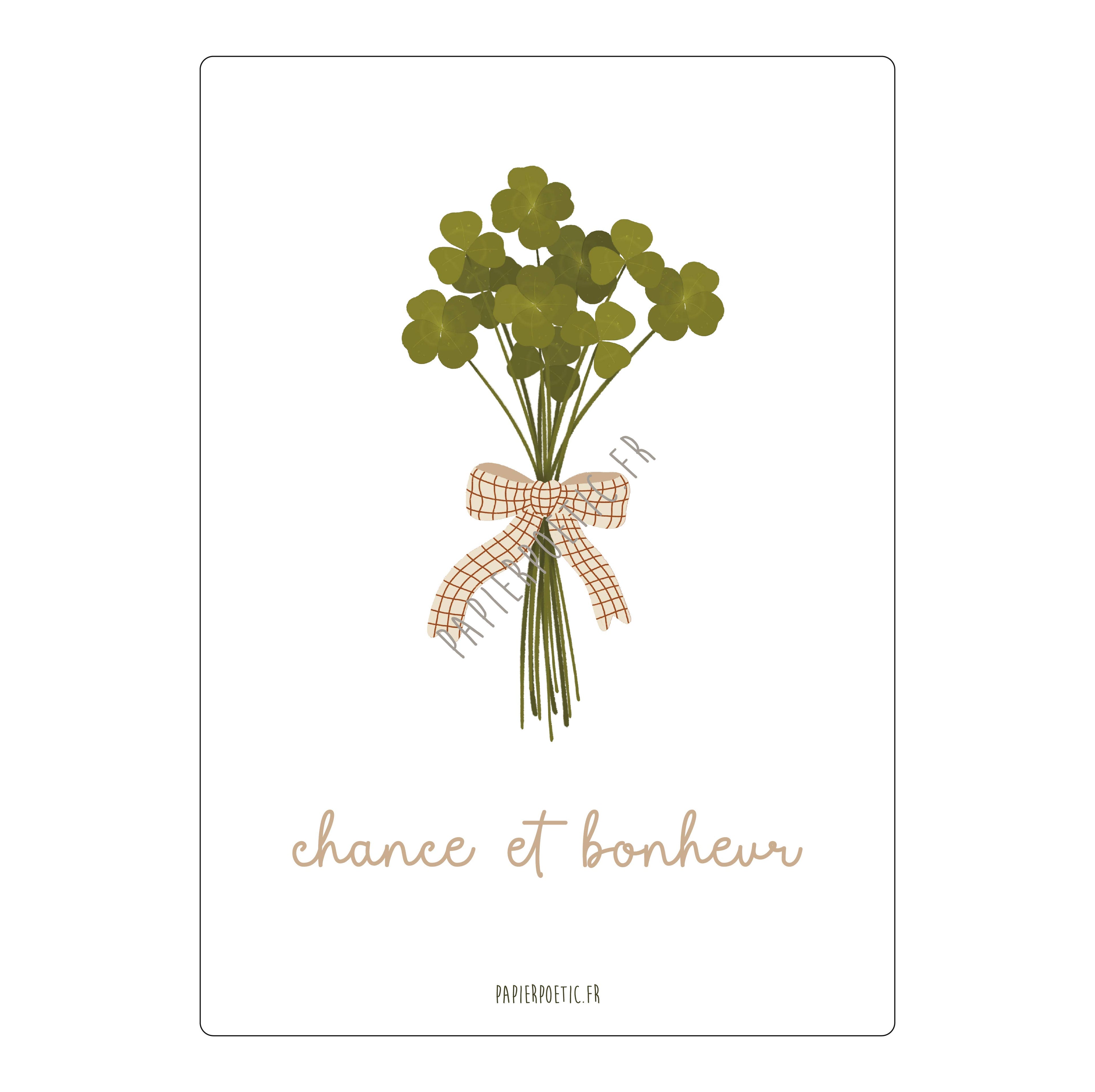 Carte Postale "Bouquet de trèfles"