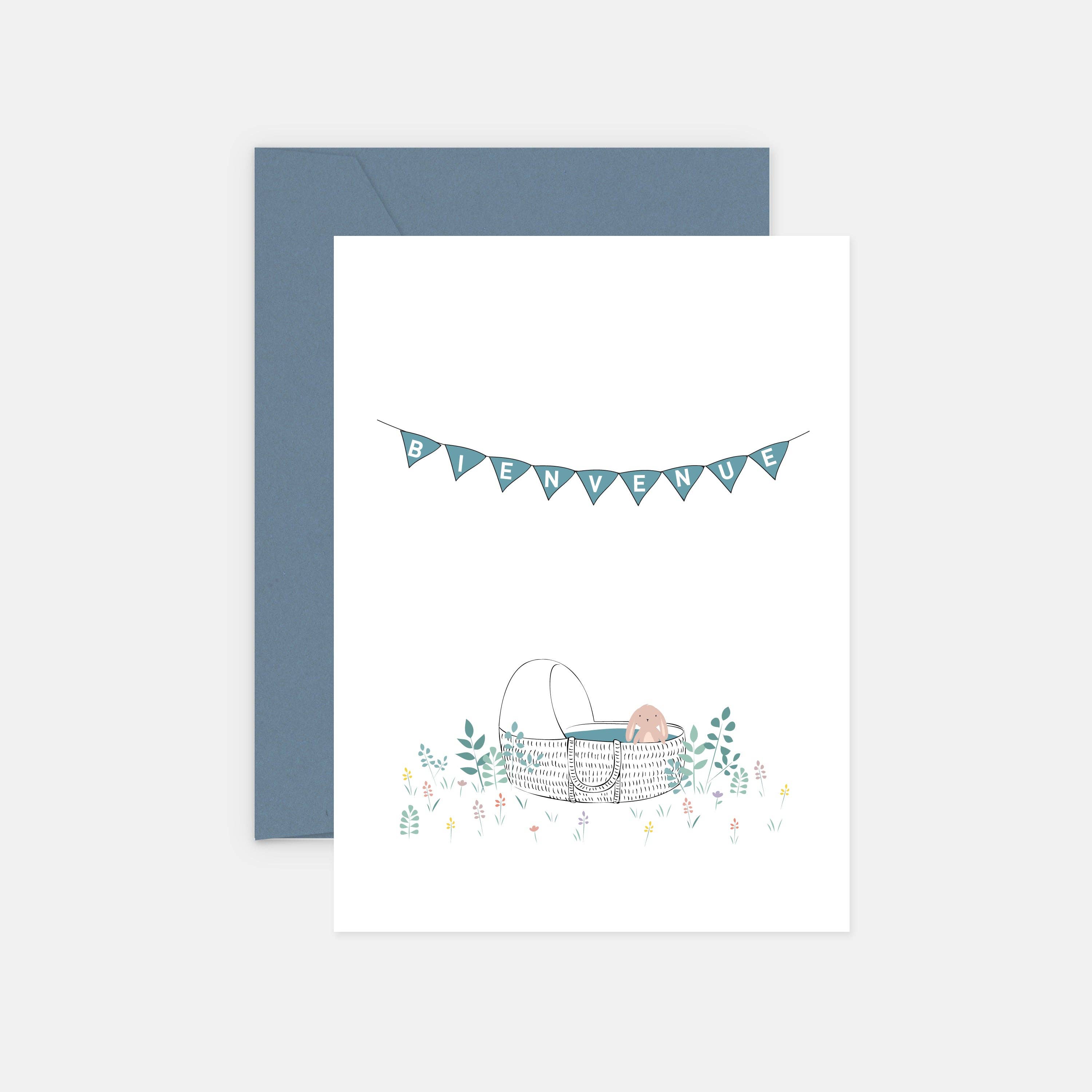 Carte de Félicitations - Naissance Berceau