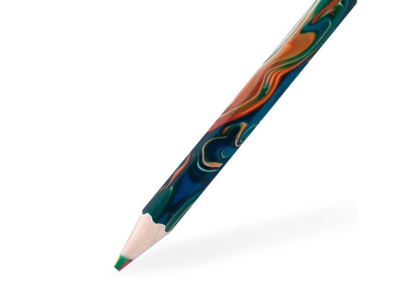 Crayon multicolore - orange et vert